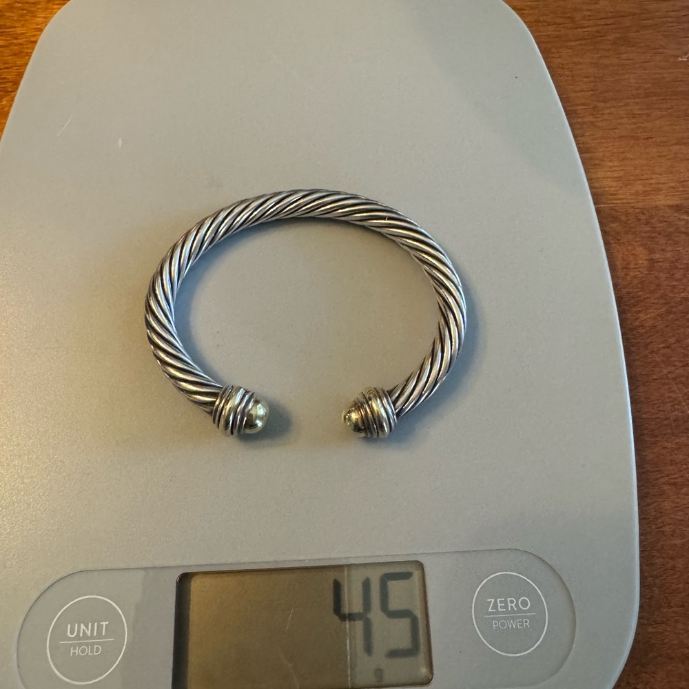 David Yurman 7mm bracelet 585 14kt Gold Cable Cuff no dents ! Fits up to 7” - Picture 10 of 10